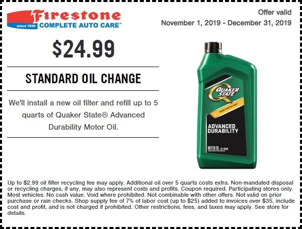 firestone oil change price